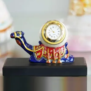 Celestial PrismHandcrafted Marble Camel Clock Timeless Elegance for Interior Decor Your Home