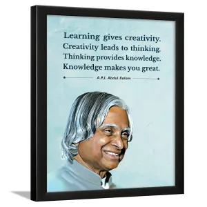 Chaka Chaundh - Abdul kalam photo frames for wall - motivational quotes frames - poster with frame - Abdul kalam poster for wall – Quotes wall frames - (14 X 11 Inches)
