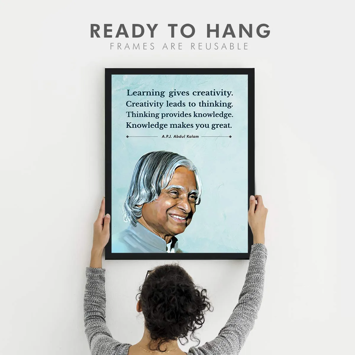 Chaka Chaundh - Abdul kalam photo frames for wall - motivational quotes frames - poster with frame - Abdul kalam poster for wall – Quotes wall frames - (14 X 11 Inches)