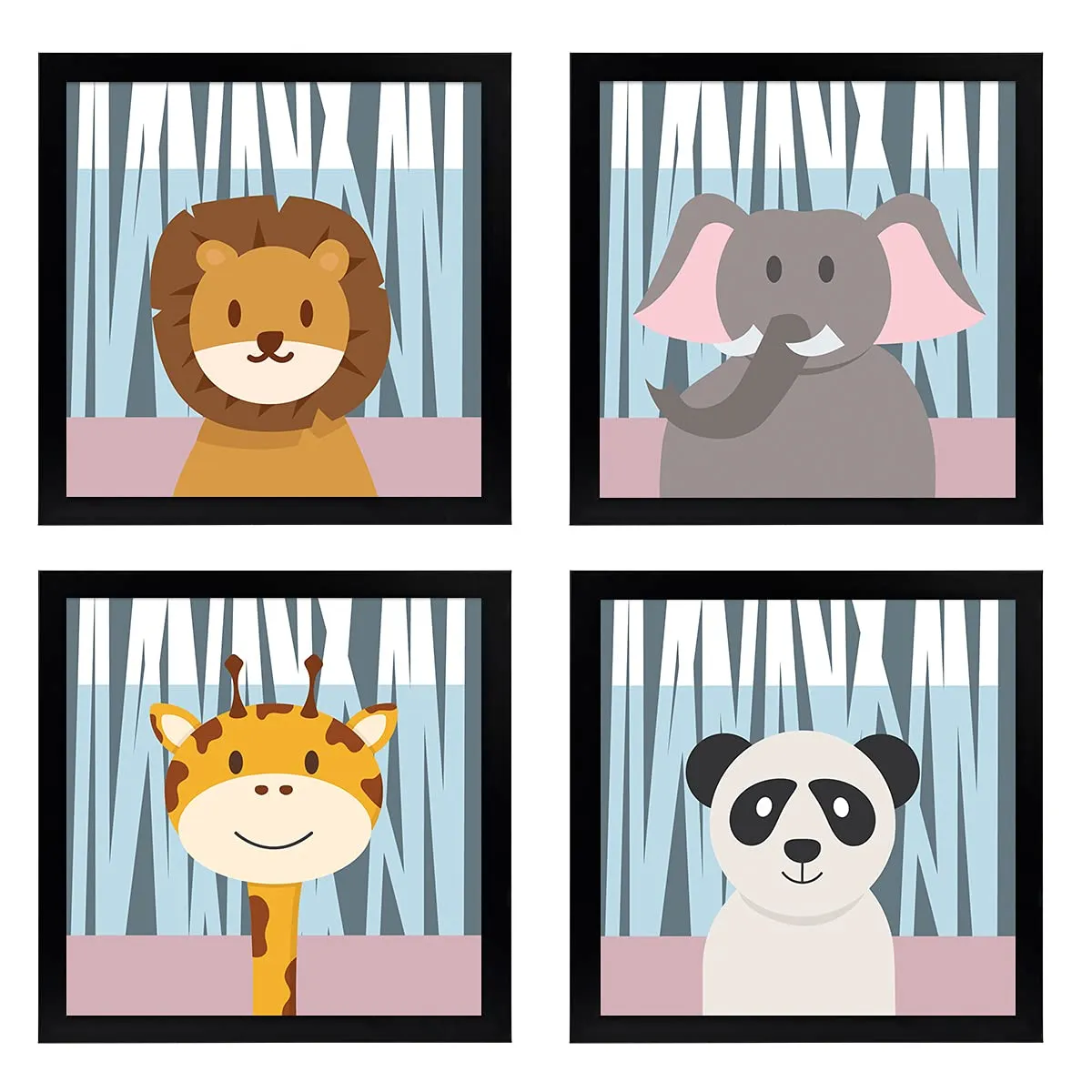 Chaka Chaundh - Cartoon Photo Frames For Kids - Kids Quotes Frame - Inspirational Quotes Wall Frames For Kids - Motivational Quotes Frames For Kids - Photo Frame For Kids Birthday - Kids Room Decor - ( 9 X 9 Inches ) Set Of 4 – Combo Pack