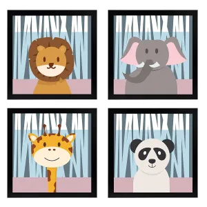 Chaka Chaundh - Cartoon Photo Frames For Kids - Kids Quotes Frame - Inspirational Quotes Wall Frames For Kids - Motivational Quotes Frames For Kids - Photo Frame For Kids Birthday - Kids Room Decor - ( 9 X 9 Inches ) Set Of 4 – Combo Pack
