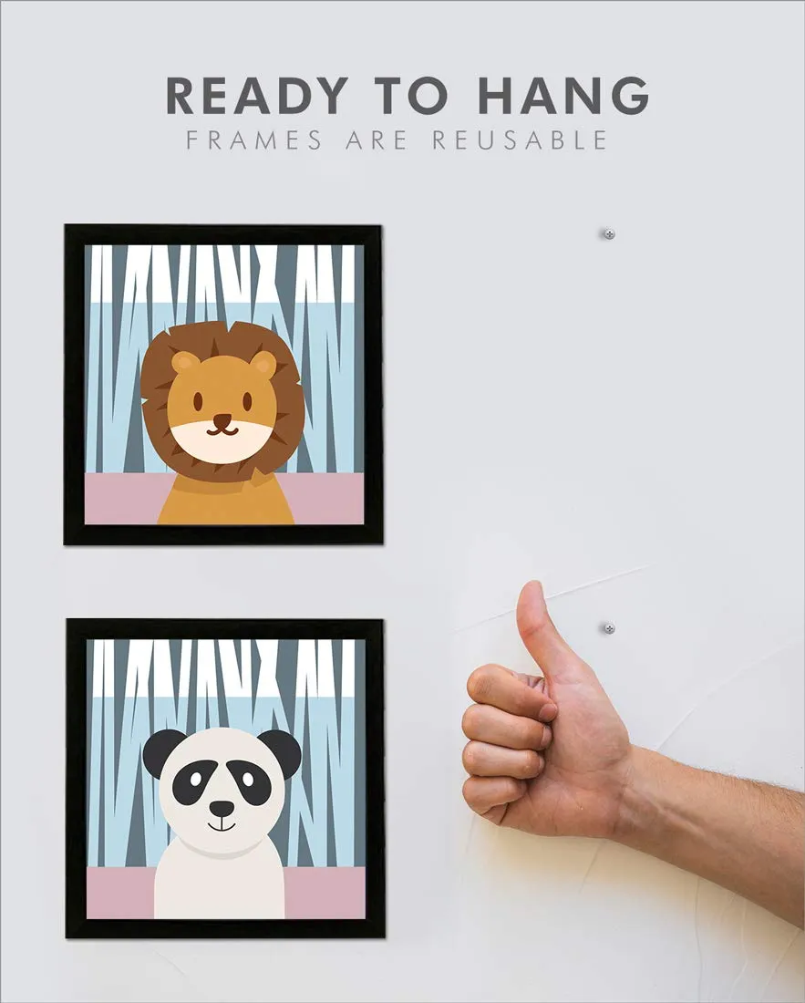 Chaka Chaundh - Cartoon Photo Frames For Kids - Kids Quotes Frame - Inspirational Quotes Wall Frames For Kids - Motivational Quotes Frames For Kids - Photo Frame For Kids Birthday - Kids Room Decor - ( 9 X 9 Inches ) Set Of 4 – Combo Pack