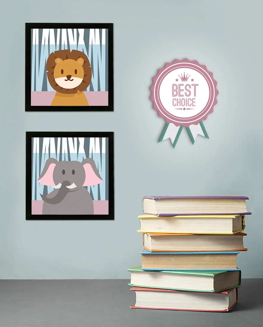 Chaka Chaundh - Cartoon Photo Frames For Kids - Kids Quotes Frame - Inspirational Quotes Wall Frames For Kids - Motivational Quotes Frames For Kids - Photo Frame For Kids Birthday - Kids Room Decor - ( 9 X 9 Inches ) Set Of 4 – Combo Pack