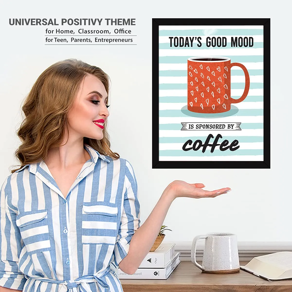 Chaka Chaundh - Coffee Quotes Wall Frames - Food Quotes Frames for Home & Cafe - Coffee Frames for Wall and Kitchen - Coffee Posters for Wall with Frame - Quotes Wall Frames for Dining Room (13.6 X 10.6 Inches)