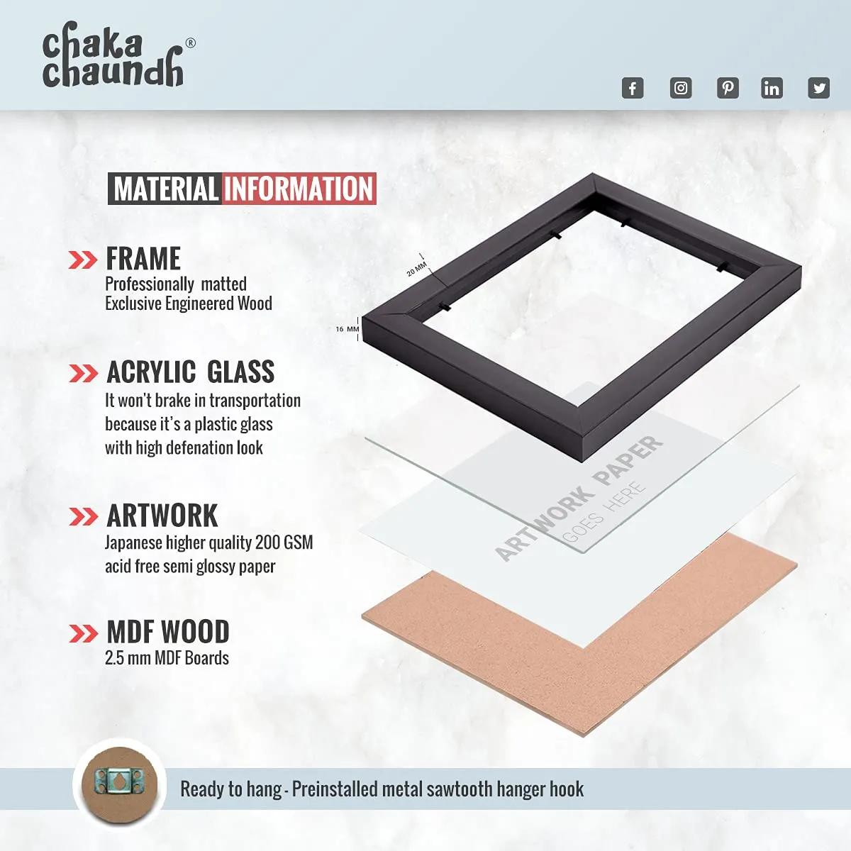 Chaka Chaundh - Coffee Quotes Wall Frames - Food Quotes Frames for Home & Cafe - Coffee Frames for Wall and Kitchen - Coffee Posters for Wall with Frame - Quotes Wall Frames for Dining Room (13.6 X 10.6 Inches)