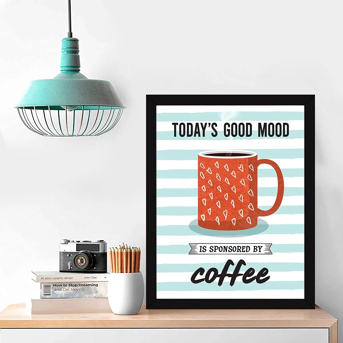 Chaka Chaundh - Coffee Quotes Wall Frames - Food Quotes Frames for Home & Cafe - Coffee Frames for Wall and Kitchen - Coffee Posters for Wall with Frame - Quotes Wall Frames for Dining Room (13.6 X 10.6 Inches)