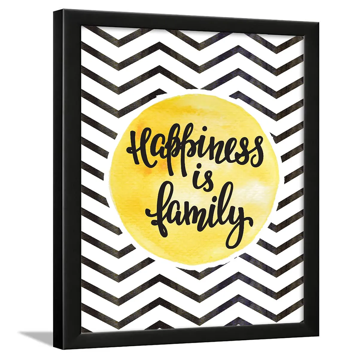 Chaka Chaundh - Family Quote Frame - Family Motivational Quote Frame - Family Quotes Photo Frames for Wall & Bedroom - Home Quotes Wall Frames - (13.6 X 10.6 Inches) (Family is Happiness- Yellow)