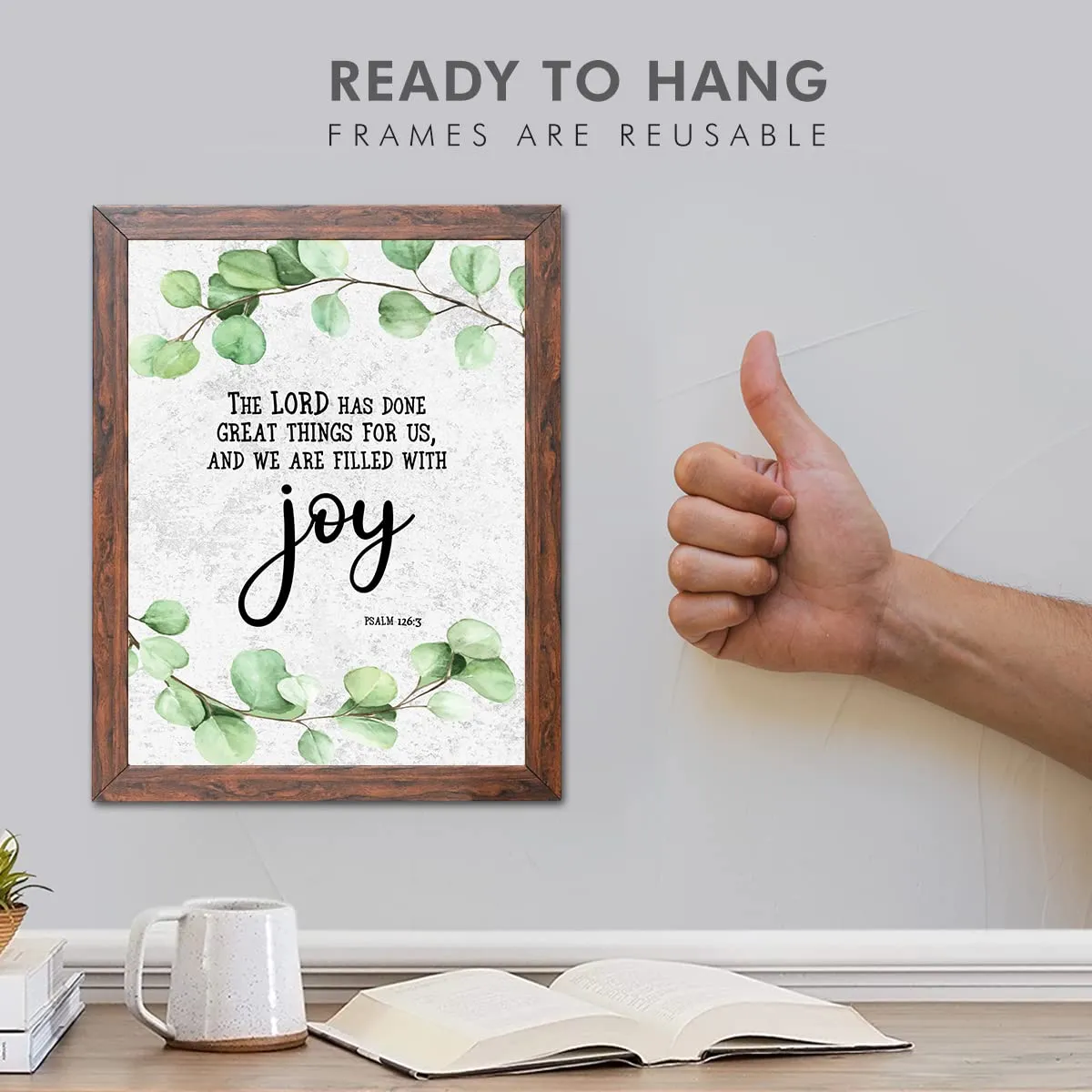 Chaka Chaundh - Jesus Quotes Wall Frames - Christmas Quotes Wall Frames - Christian Wall frames - Bible Verses Wall Decor - (14 X 11 Inches) (The LORD has - Botanical White) ,Acrylic