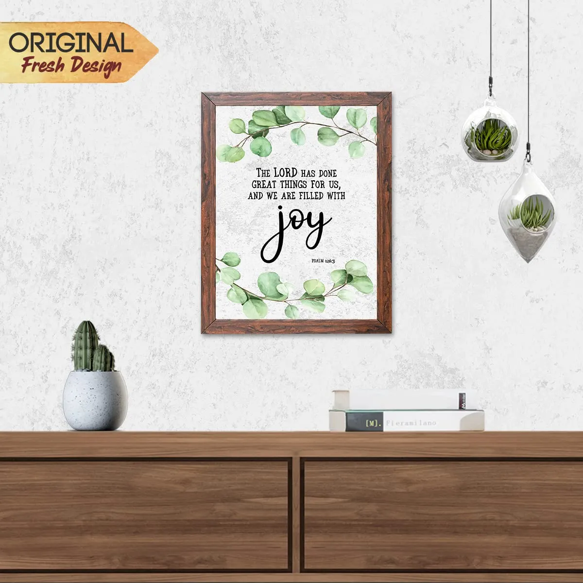 Chaka Chaundh - Jesus Quotes Wall Frames - Christmas Quotes Wall Frames - Christian Wall frames - Bible Verses Wall Decor - (14 X 11 Inches) (The LORD has - Botanical White) ,Acrylic