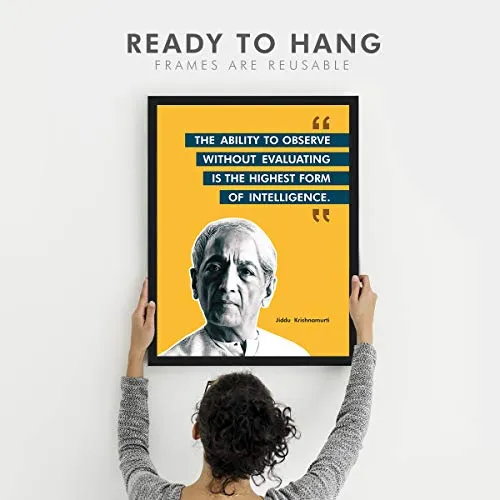 Chaka Chaundh - Jiddu Krishnamurti Quotes Poster - motivational quotes frames - poster with frame - jiddu krishnamurti photos frame – Quotes wall frames - (14 X 11 Inches)