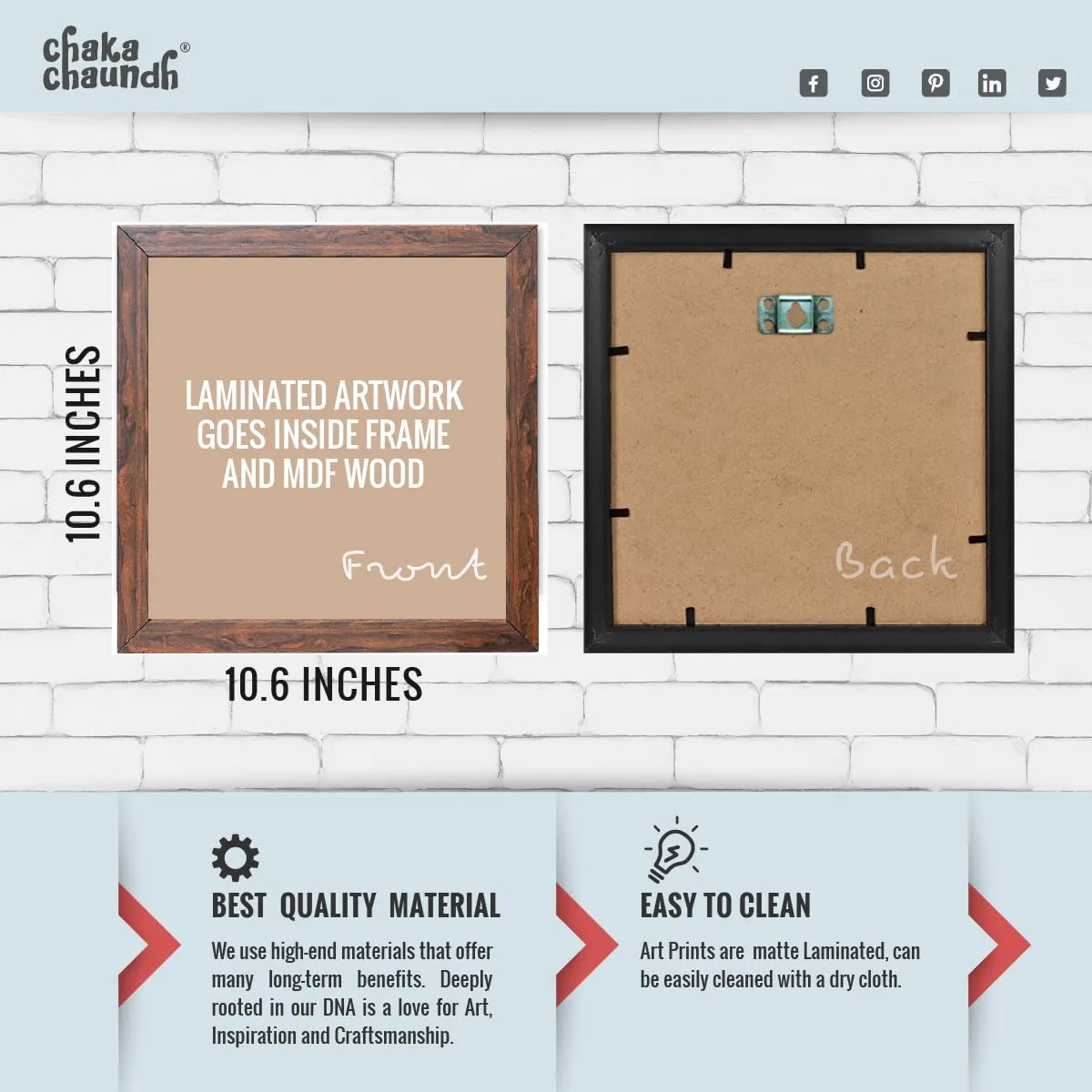 Chaka Chaundh - Suitable Motivational Quotes Frames – Framed Posters - Quotes Wall Frames - Posters with Frame (Inspirational Quotes - White- Brown Frame)