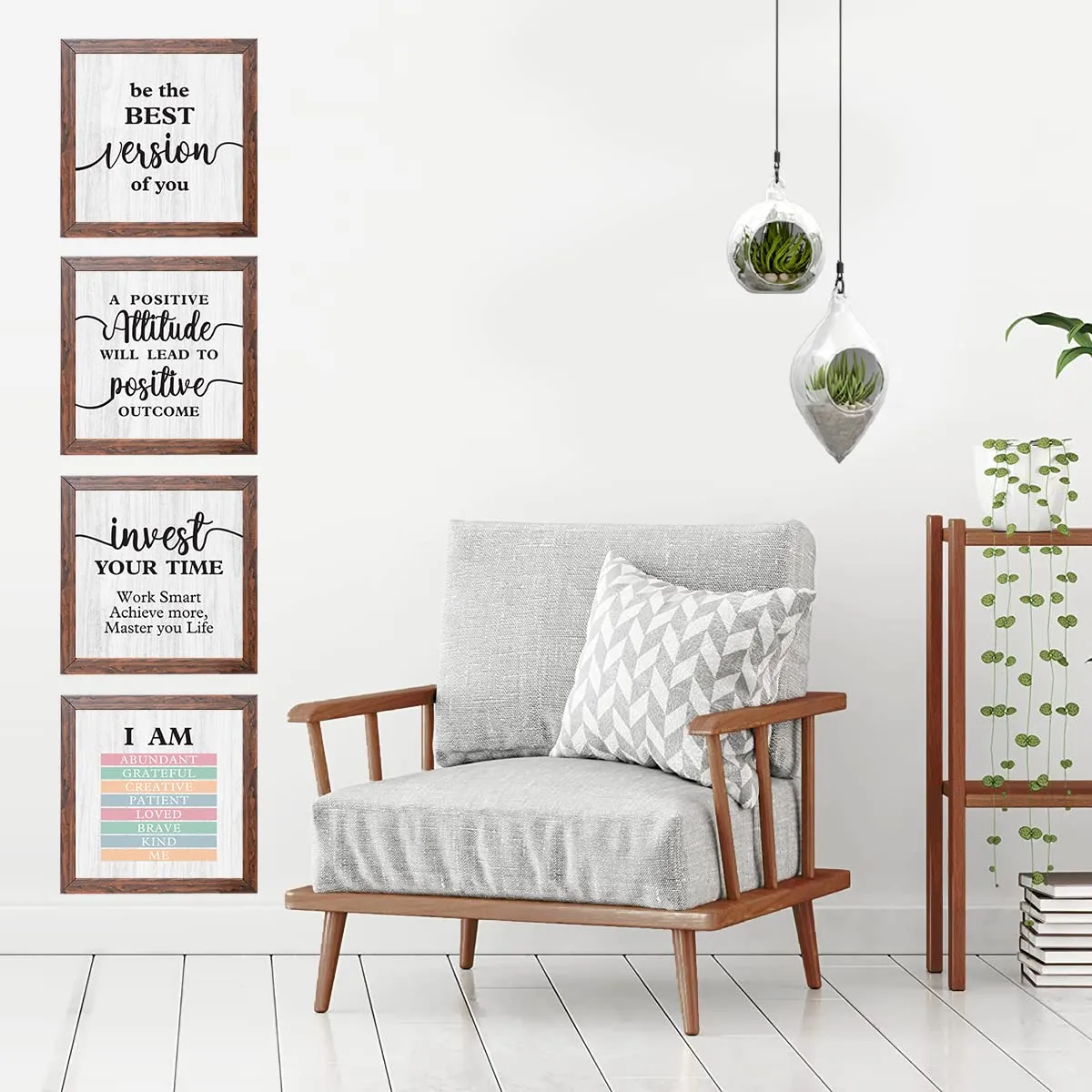 Chaka Chaundh - Suitable Motivational Quotes Frames – Framed Posters - Quotes Wall Frames - Posters with Frame (Inspirational Quotes - White- Brown Frame)