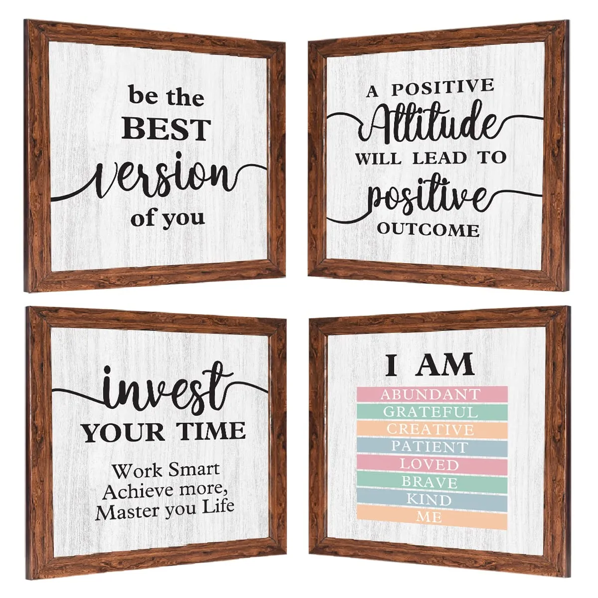 Chaka Chaundh - Suitable Motivational Quotes Frames – Framed Posters - Quotes Wall Frames - Posters with Frame (Inspirational Quotes - White- Brown Frame)