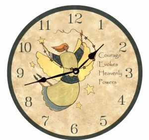 Charming Angel Folk Art Clock – Handmade Timepiece for Home Decor