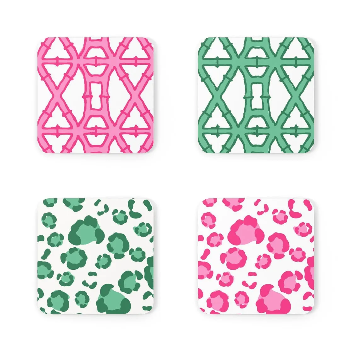 Chinoiserie and Leopard Coaster Set