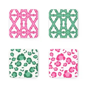 Chinoiserie and Leopard Coaster Set