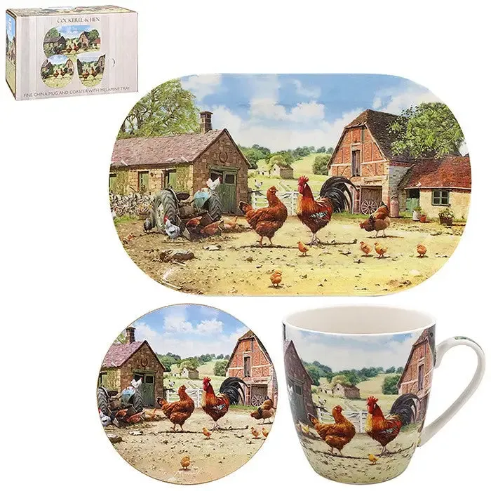 Cockerel & Hen Range - Mugs, Coasters, Trays and more