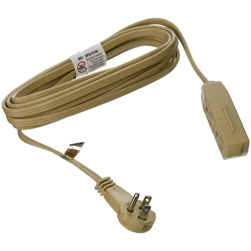 Coleman Cable 2255 Extension Flat Plug and Cord (13 Foot, Beige)