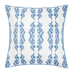 Coral Gardens Embroidered 22x22 Pillow, Blue