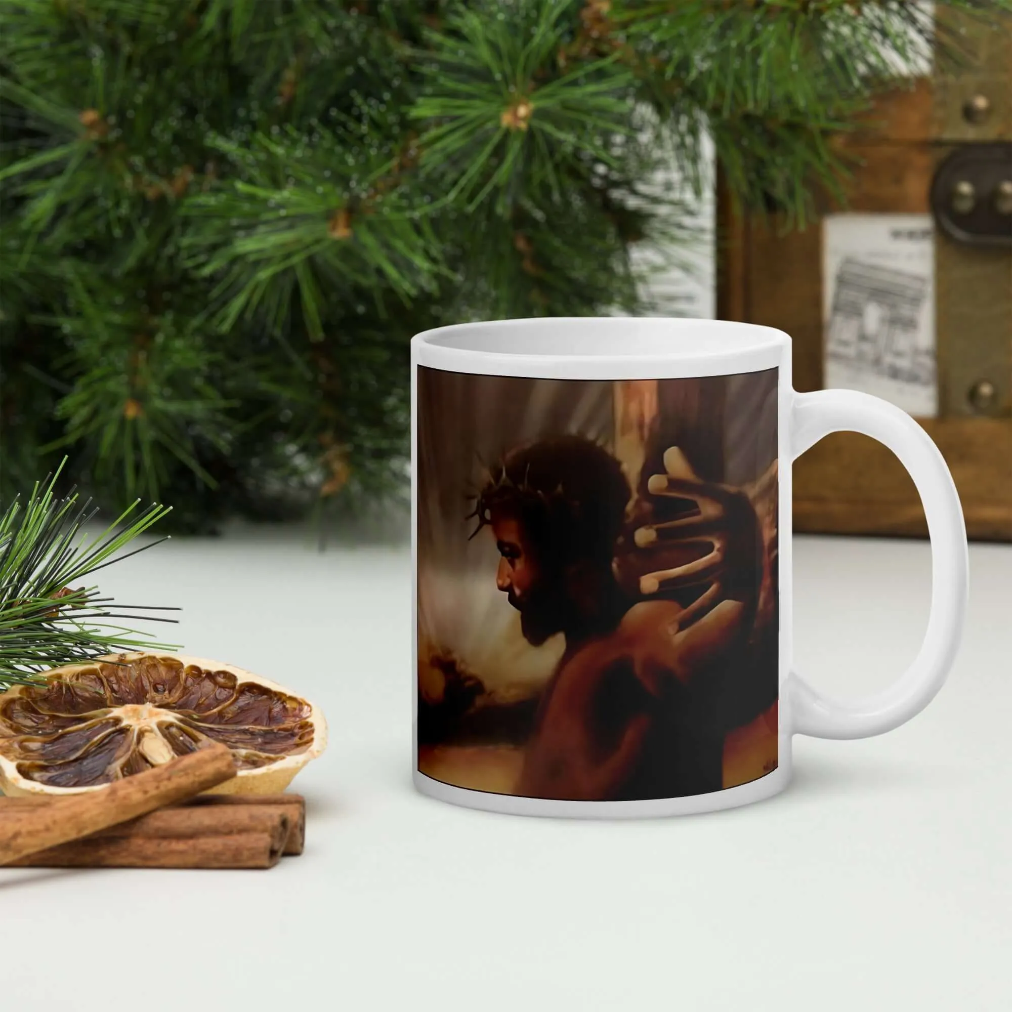 Crown of Thorns Ceramic Mug  / Coffee or Tea Cup / Black Art / African American Art / Religious Art / Black Jesus / Black Church / Positive Black Images