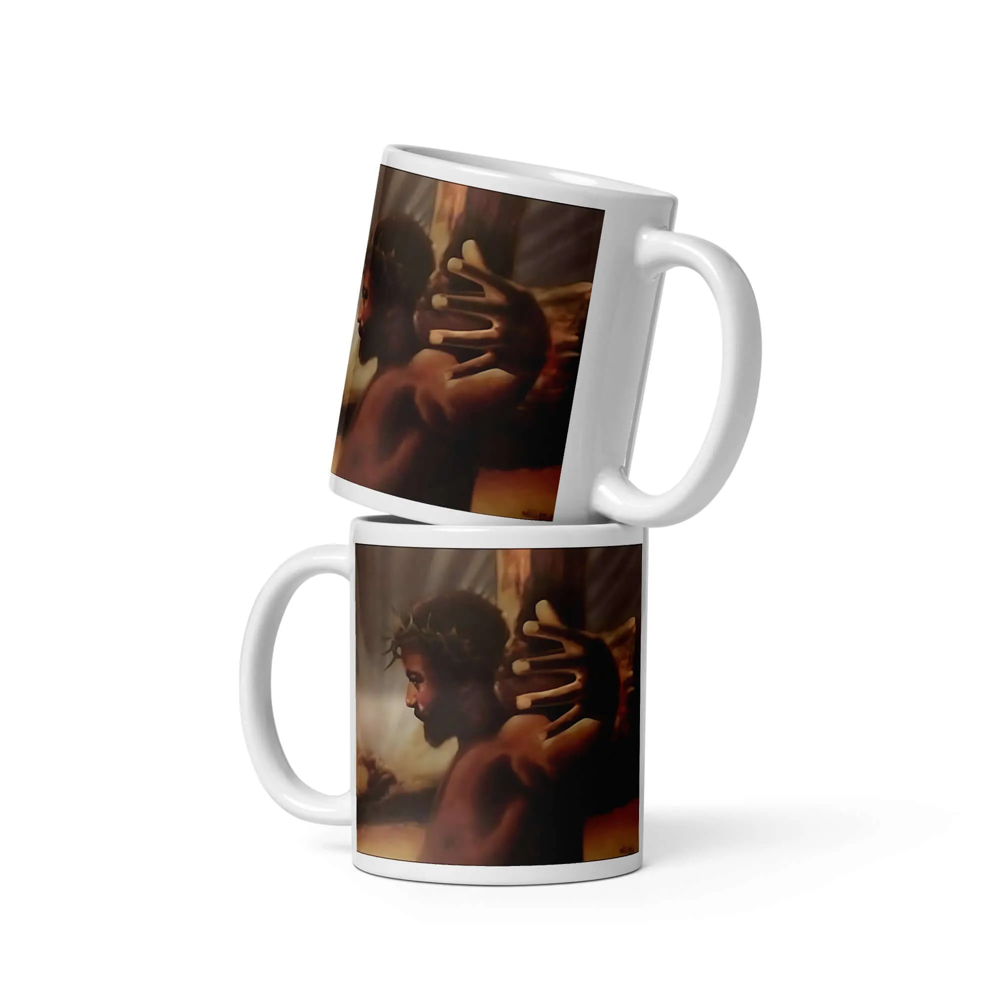 Crown of Thorns Ceramic Mug  / Coffee or Tea Cup / Black Art / African American Art / Religious Art / Black Jesus / Black Church / Positive Black Images