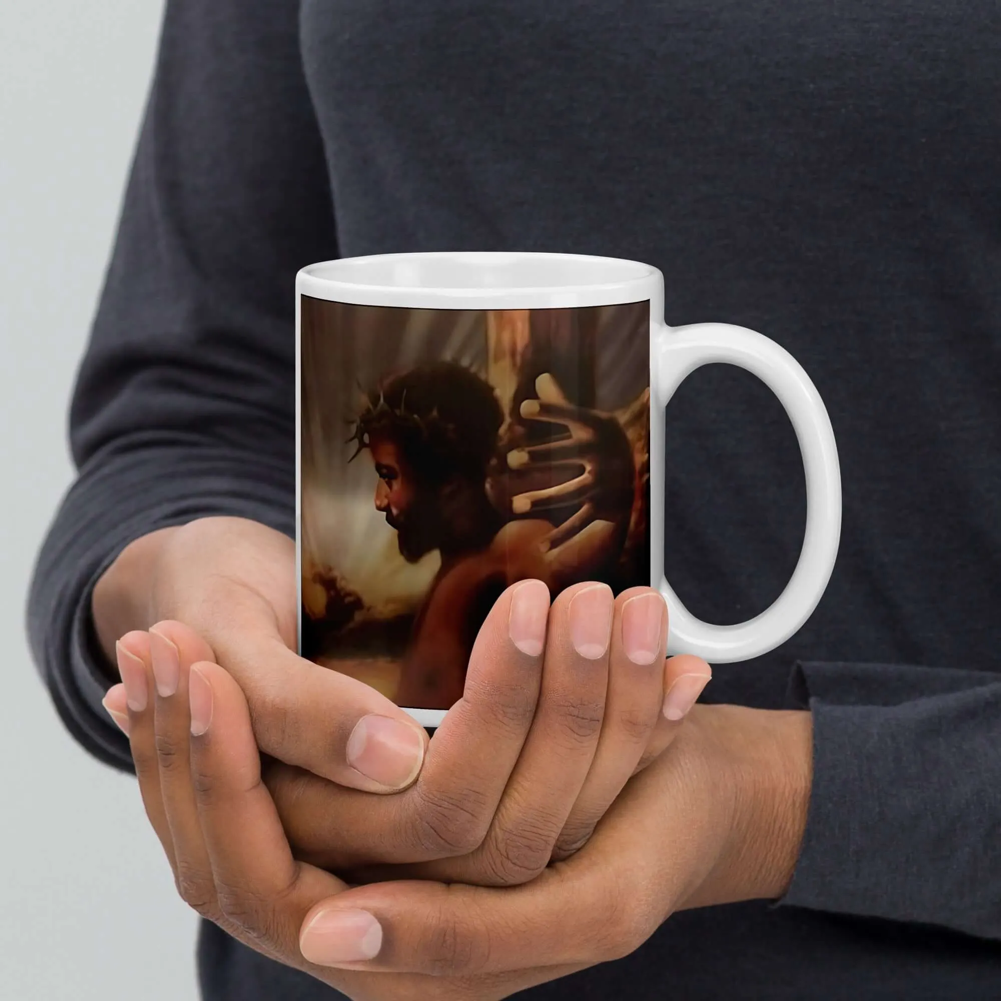Crown of Thorns Ceramic Mug  / Coffee or Tea Cup / Black Art / African American Art / Religious Art / Black Jesus / Black Church / Positive Black Images