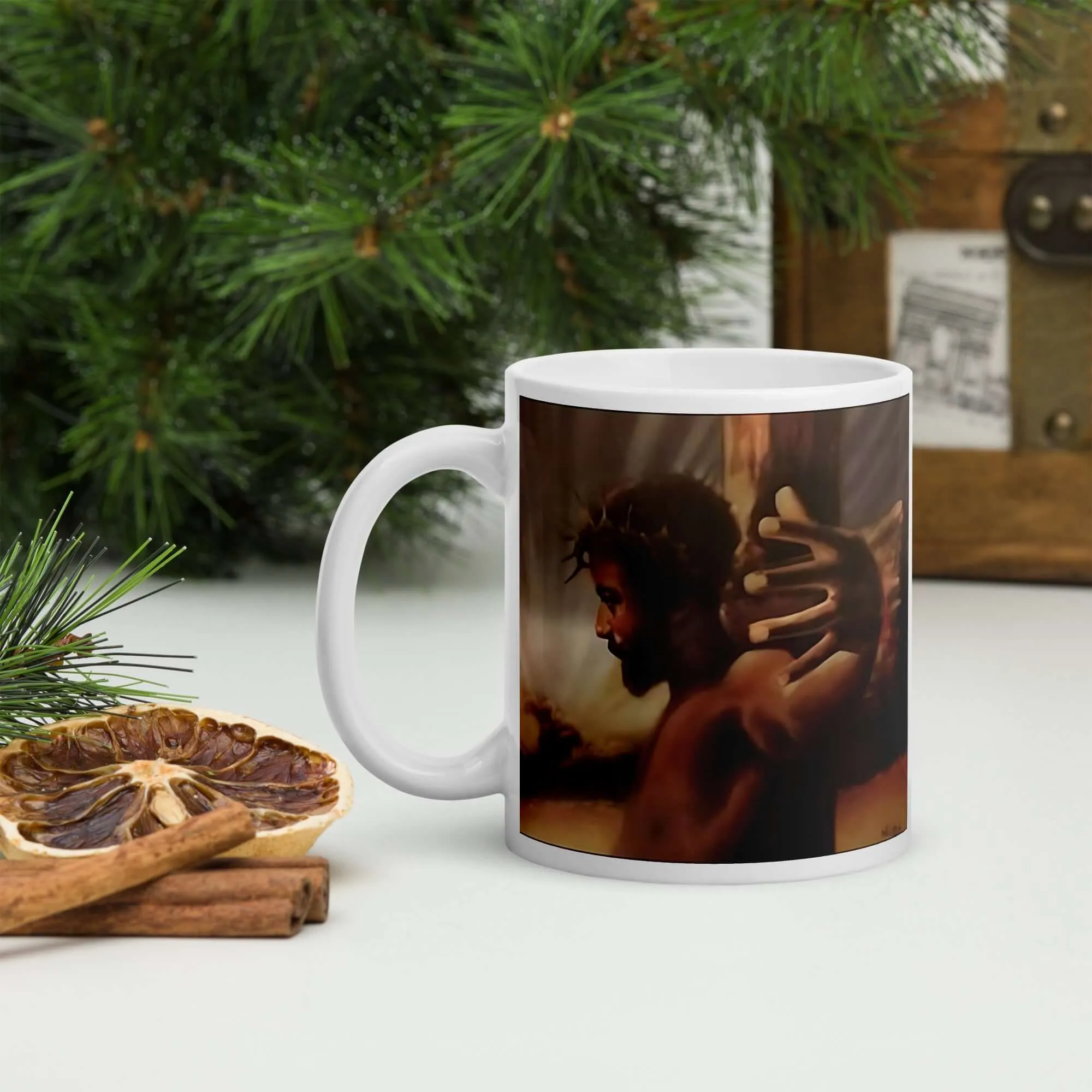 Crown of Thorns Ceramic Mug  / Coffee or Tea Cup / Black Art / African American Art / Religious Art / Black Jesus / Black Church / Positive Black Images