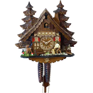 Cuckoo Clock - 1-Day with Moving Wood Chopper - Engstler