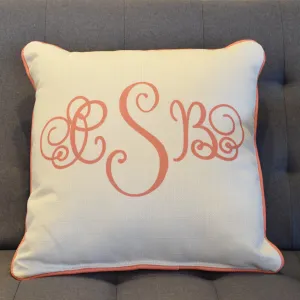 Curly Monogram Girl Pillow