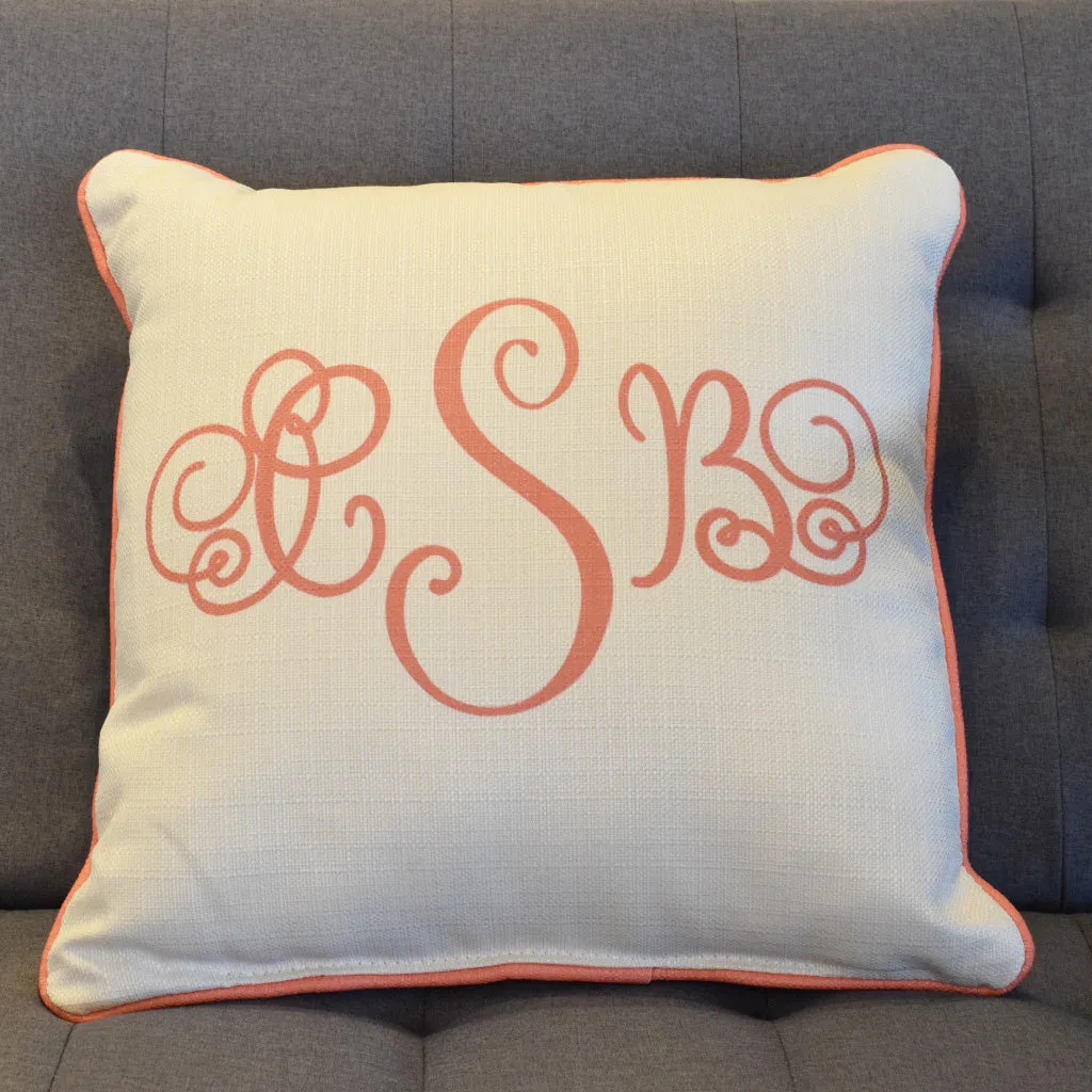 Curly Monogram Girl Pillow