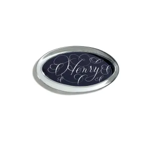 Customized Blue Oval Paperweight