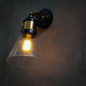 Cws117 Industrial Cone Clear Glass Wall Light Fixture