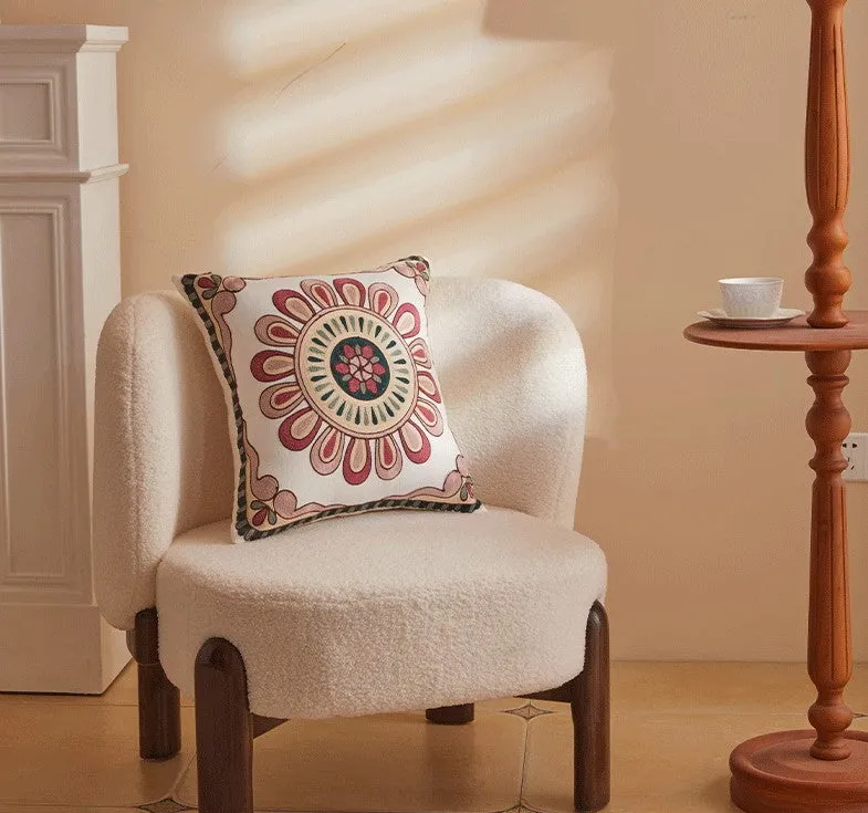 Decorative Throw Pillows for Couch, Embroider Flower Cotton Pillow Covers, Cotton Flower Decorative Pillows, Farmhouse Decorative Sofa Pillows