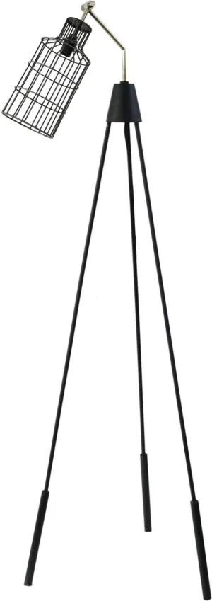 Desi Floor Lamp Black With Silver Neck