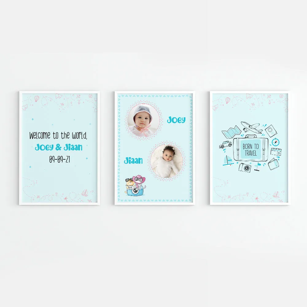 Doodle's Wall Frames - Lil Travellers (Set Of 3) Style 1