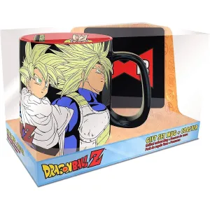 Dragon Ball Z - Future Trunks & Teen Gohan Ceramic Mug (16 oz.)   Red Ribbon Army Coaster Gift Set - ABYstyle
