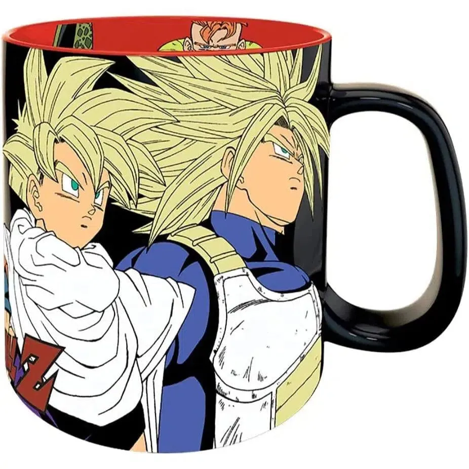 Dragon Ball Z - Future Trunks & Teen Gohan Ceramic Mug (16 oz.)   Red Ribbon Army Coaster Gift Set - ABYstyle