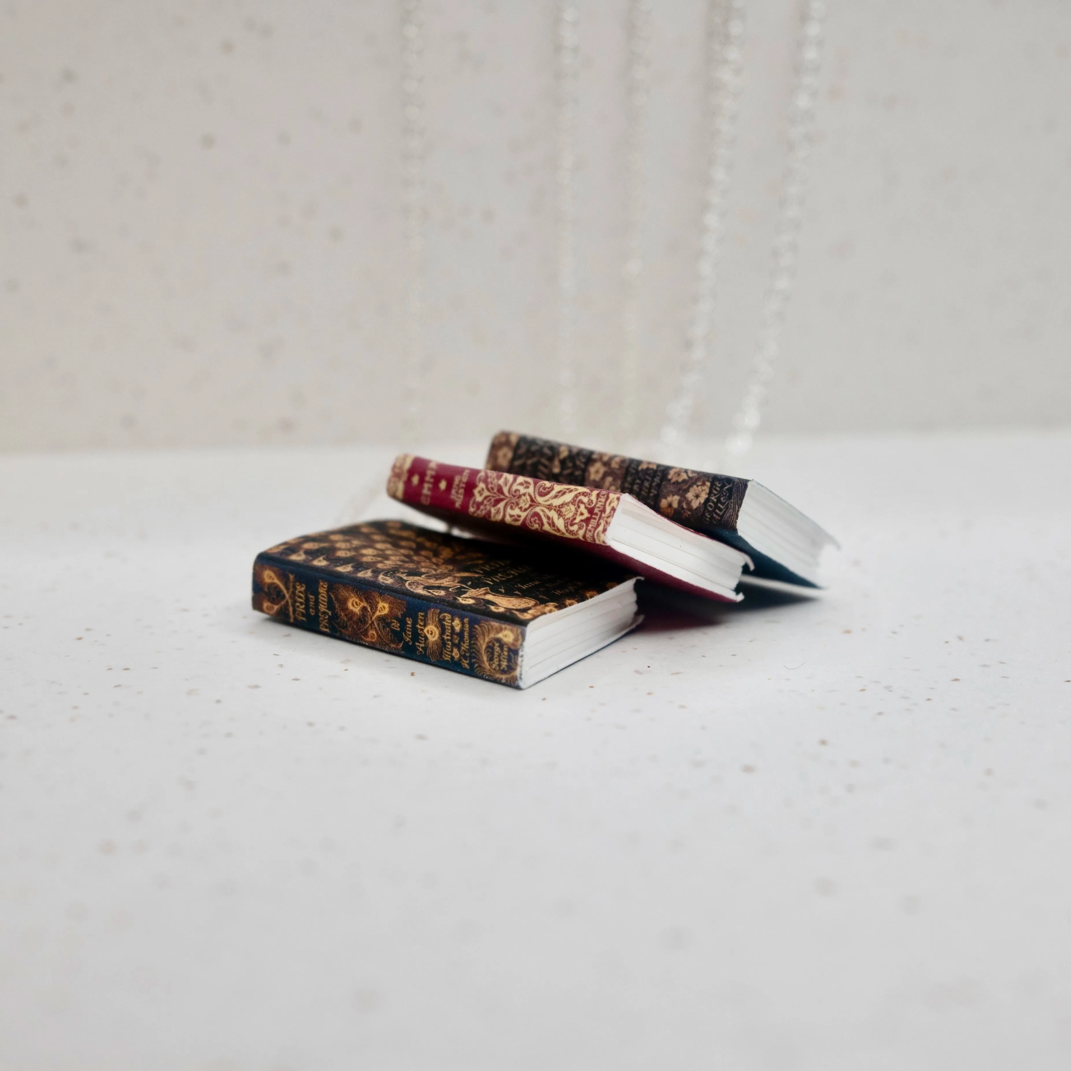 'Emma' Book Cover Necklace in Silver