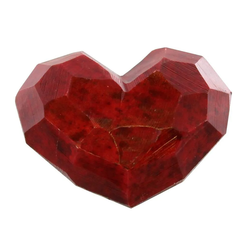 Faceted Soapstone Hearts - Red Set Of 4 By HomArt