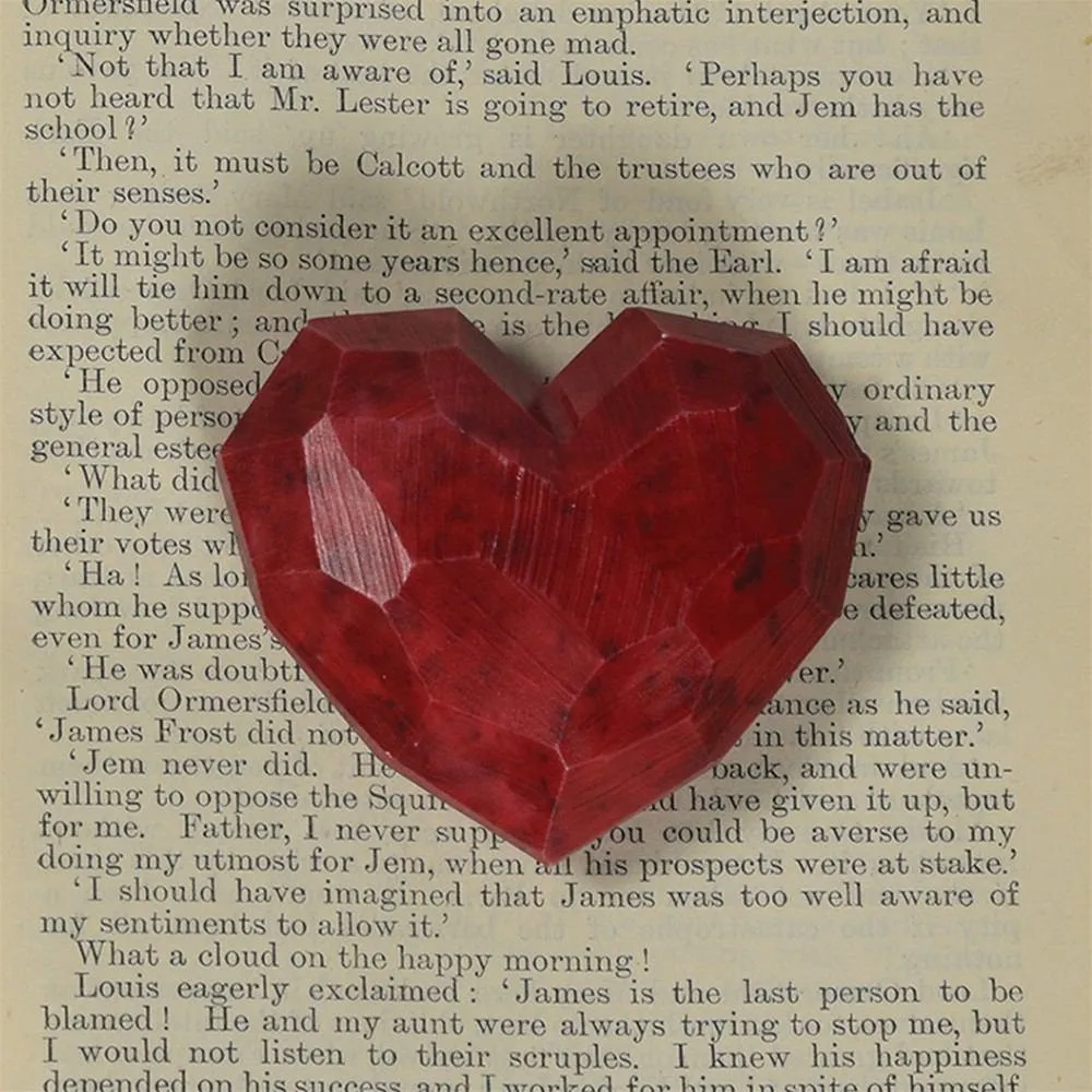 Faceted Soapstone Hearts - Red Set Of 4 By HomArt