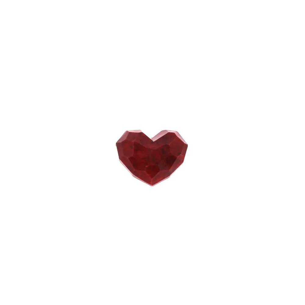 Faceted Soapstone Hearts - Red Set Of 4 By HomArt