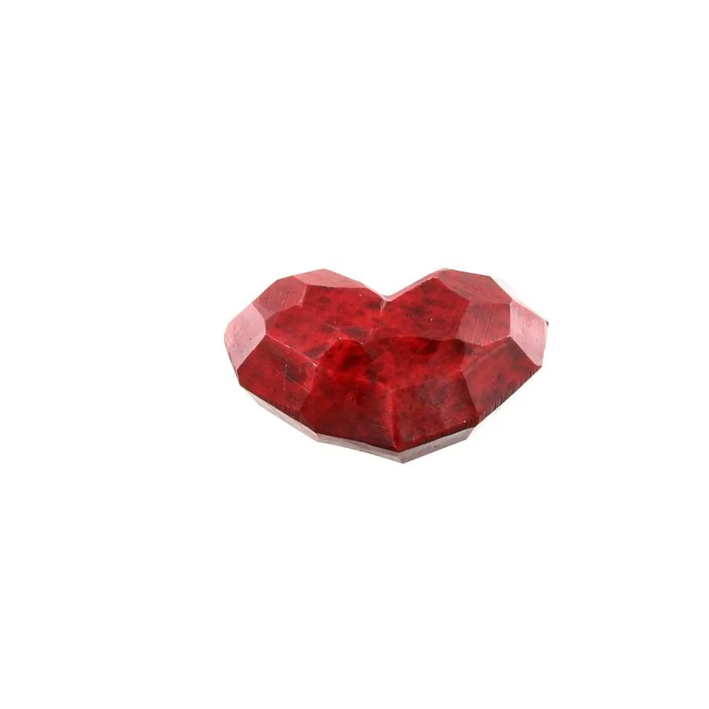 Faceted Soapstone Hearts - Red Set Of 4 By HomArt