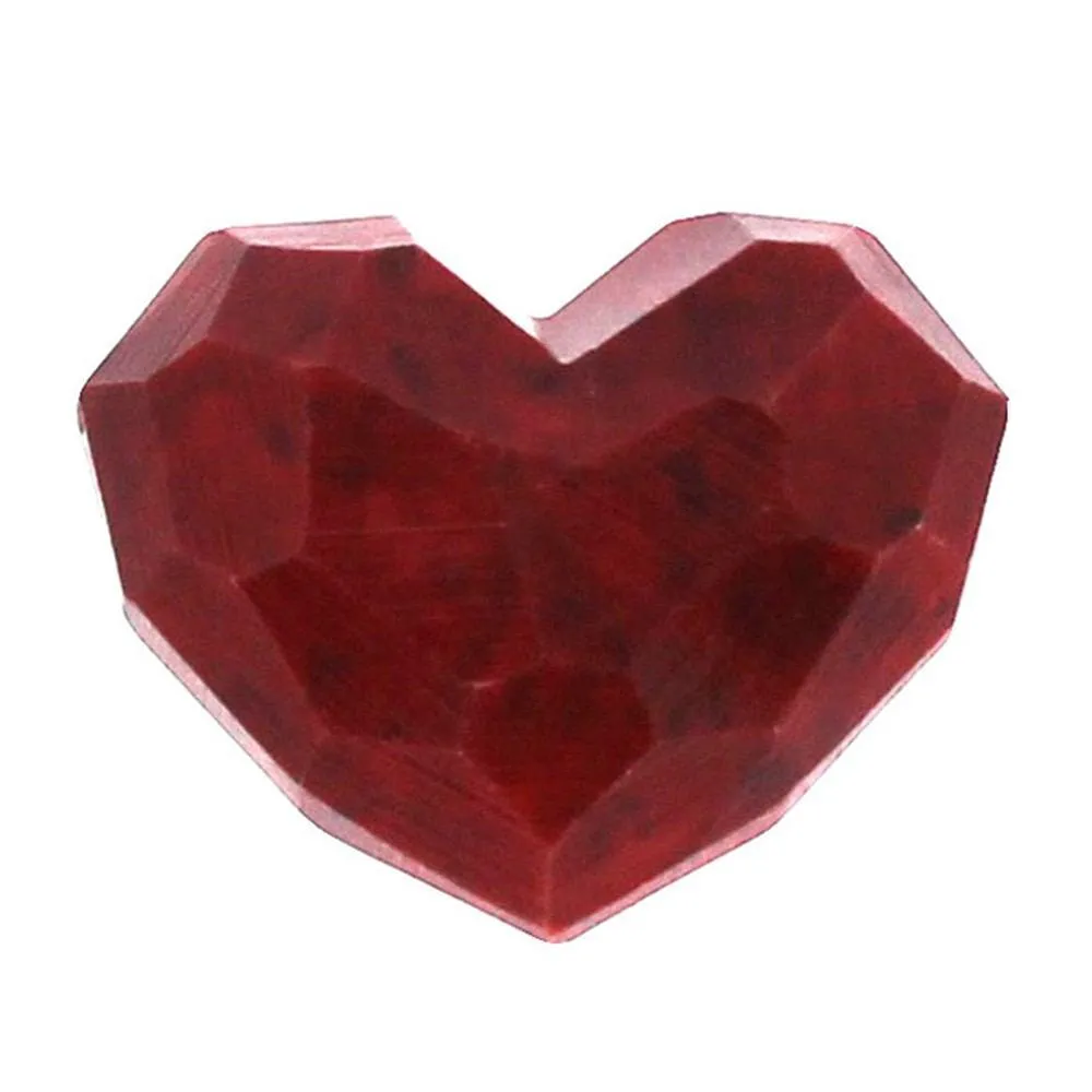 Faceted Soapstone Hearts - Red Set Of 4 By HomArt