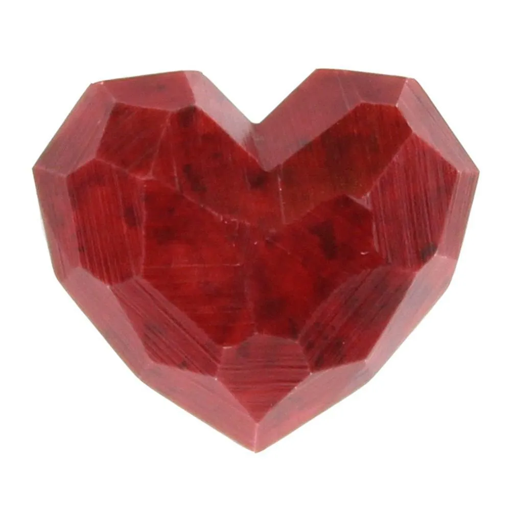 Faceted Soapstone Hearts - Red Set Of 4 By HomArt
