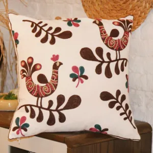 Farmhouse Embroider Cotton Pillow Covers, Love Birds Decorative Sofa Pillows, Cotton Decorative Pillows, Decorative Throw Pillows for Couch