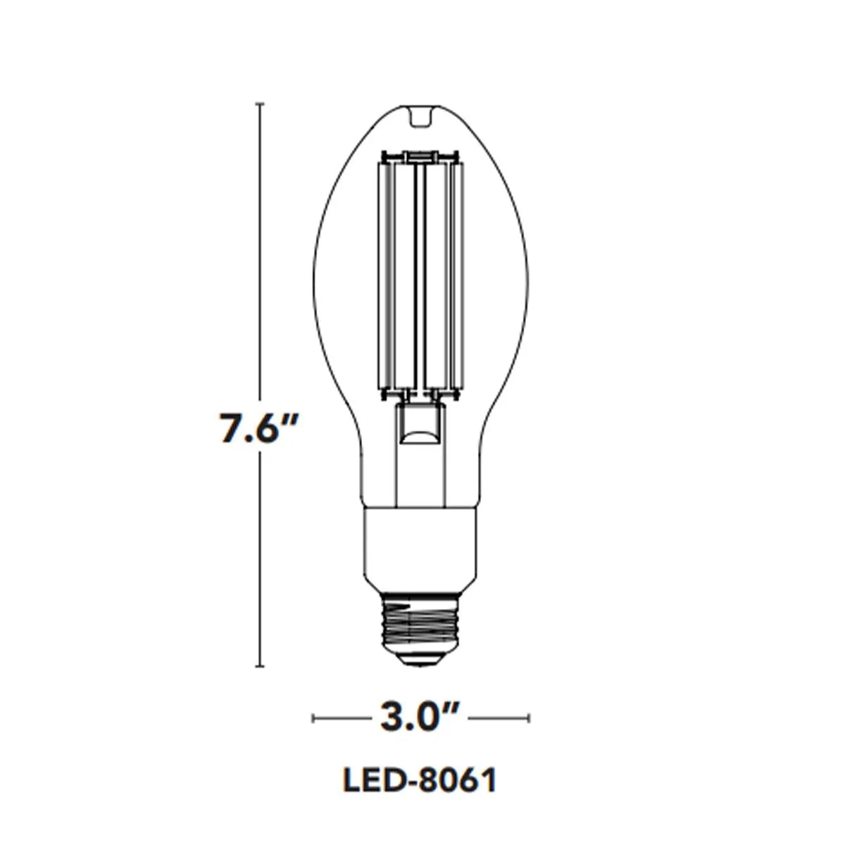 Filament Retrofit LED Bulb ED23, 28W, 4000lm, 5000K, 150W MH Equal, E26 Base, 120-277V