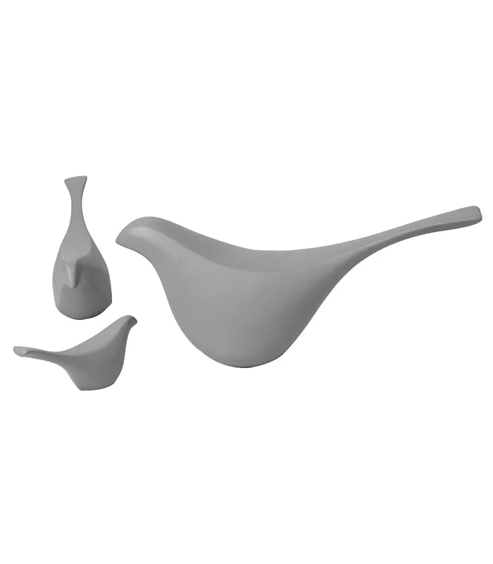 Finch bird Set of 3 - Grey