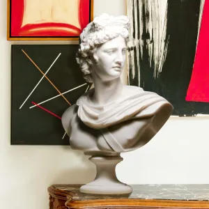 FINEST Ancient Art Greek Roman God Apollo Bust Head handmade Marble Statue Sculpture FM-004