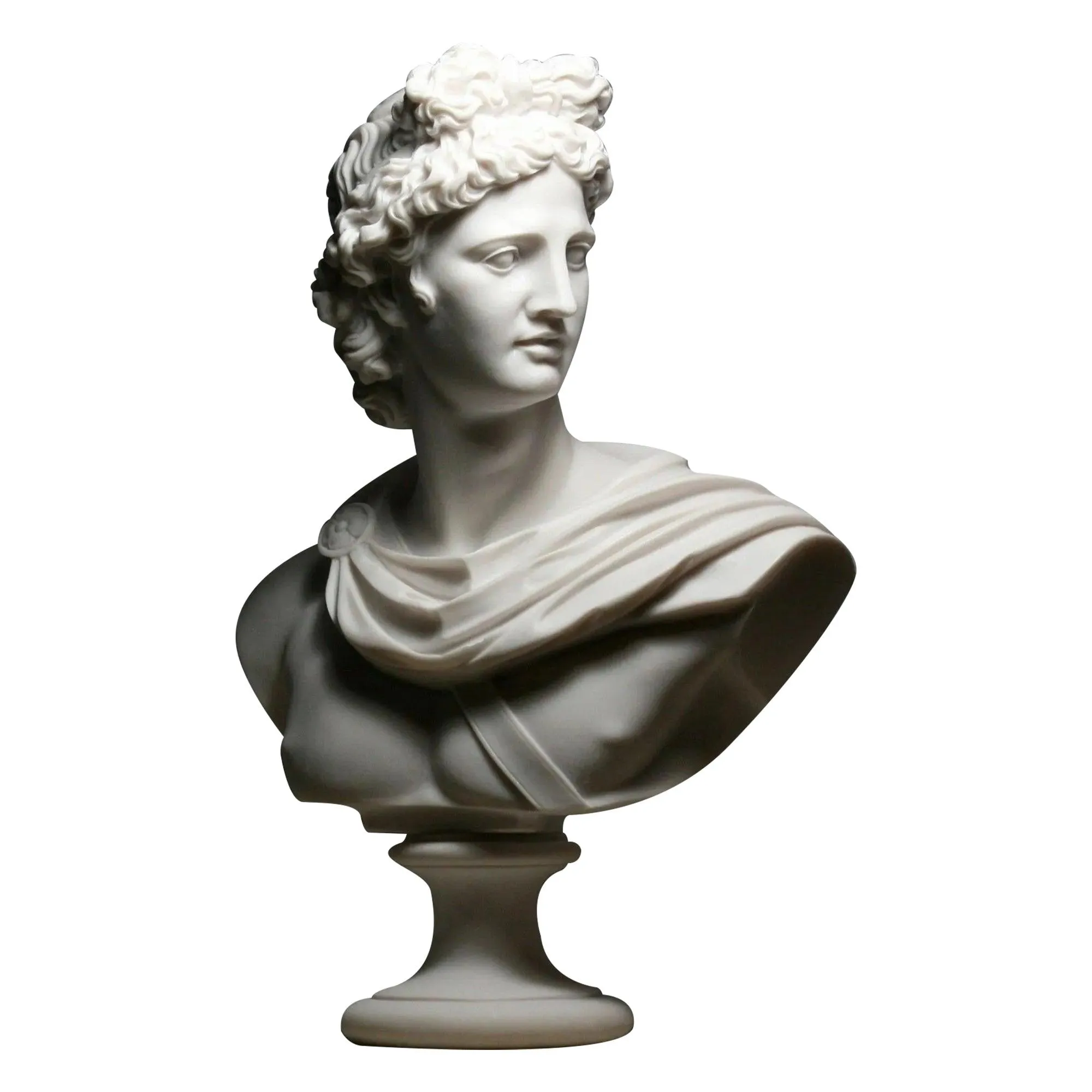 FINEST Ancient Art Greek Roman God Apollo Bust Head handmade Marble Statue Sculpture FM-004