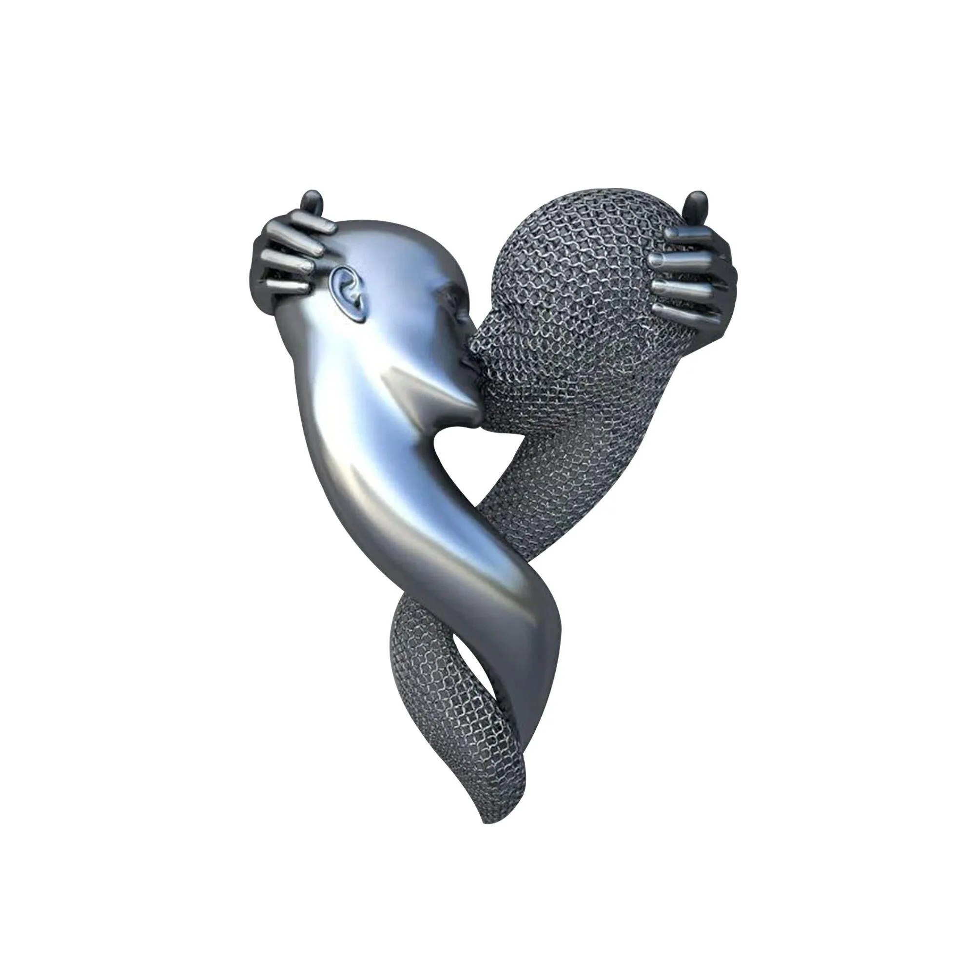 FINEST Love Heart Kissing Couples Hug 3 Pieces Wall Art Stainless Steel Sculptures FS-004